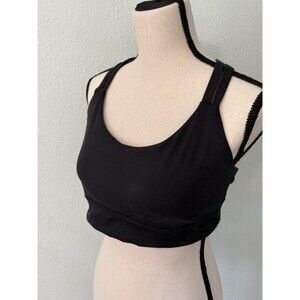 Freely Black Multi Strap Racer Back Sports Bra Size Large